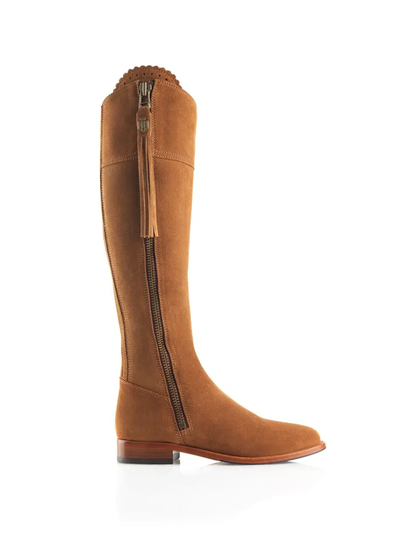 Fairfax and Favor Flat Regina Suede Sporting Fit Tan